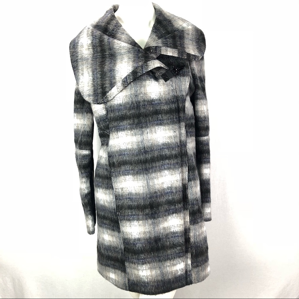 Sam Edelman Wool Blend Plaid Wrap Coat